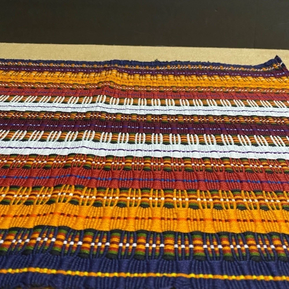 Unbranded Placemats Woven Cotton Set Of 5 Yellow striped Guatemala